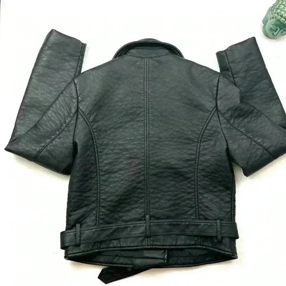 Victoria’s Secret Black Faded 50’s Cropped Belted Motorcycle Jacket Size M - Picture 8 of 16